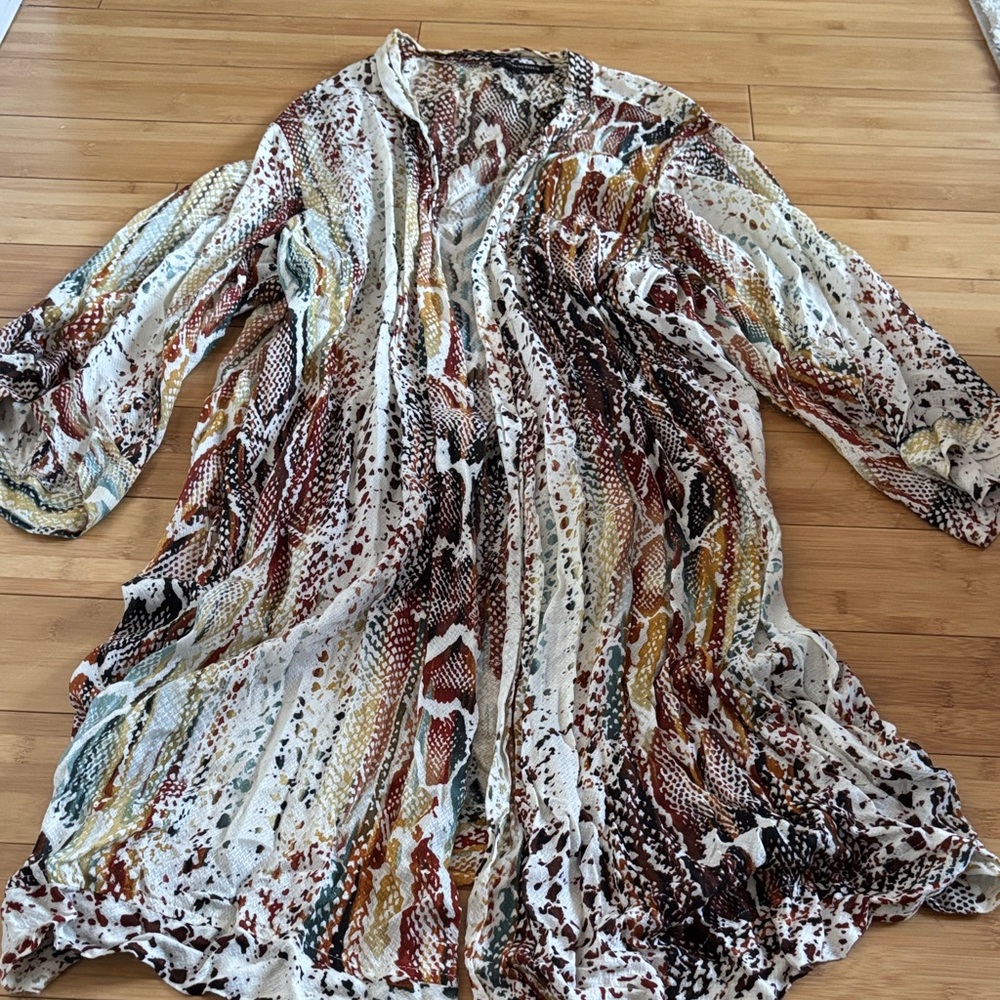 Multicolor Patterned Long cardigan